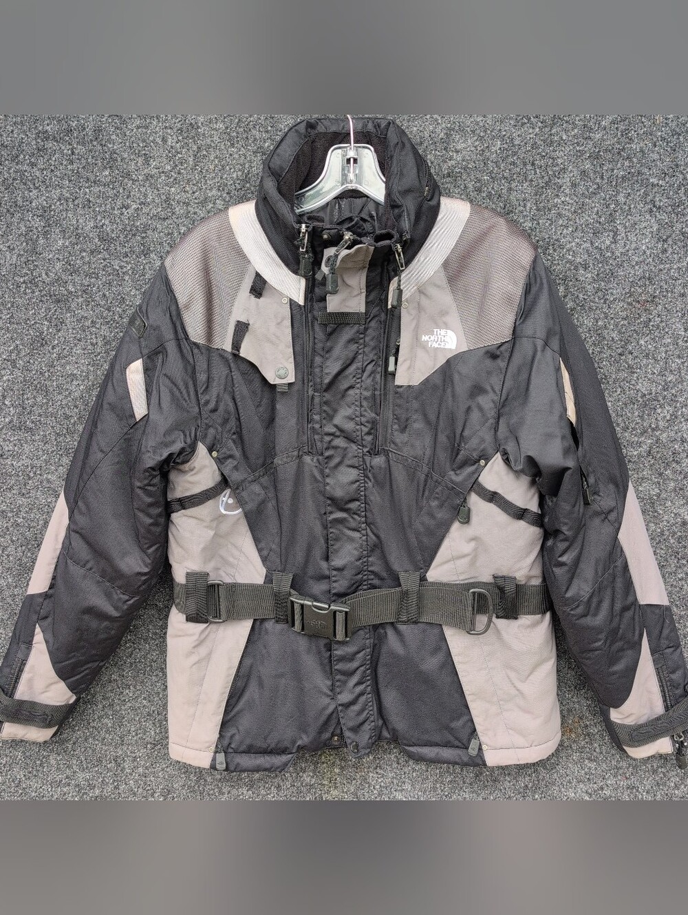 North Face Steep Tech Jacket Extra Large Black Mountain Shell Insulated Belted